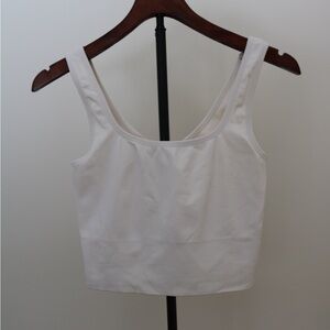 Women's White Tank Top Athleta x Alicia Keys Ribbed Sports Bra Longline Top